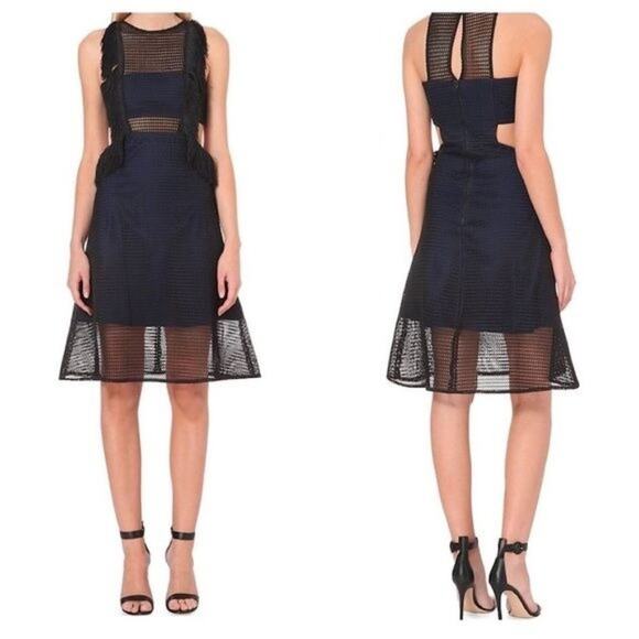 Self-Portrait Dresses & Skirts - Self Portrait Flared Fringe Perforated Dress Size 4 New with Tags
